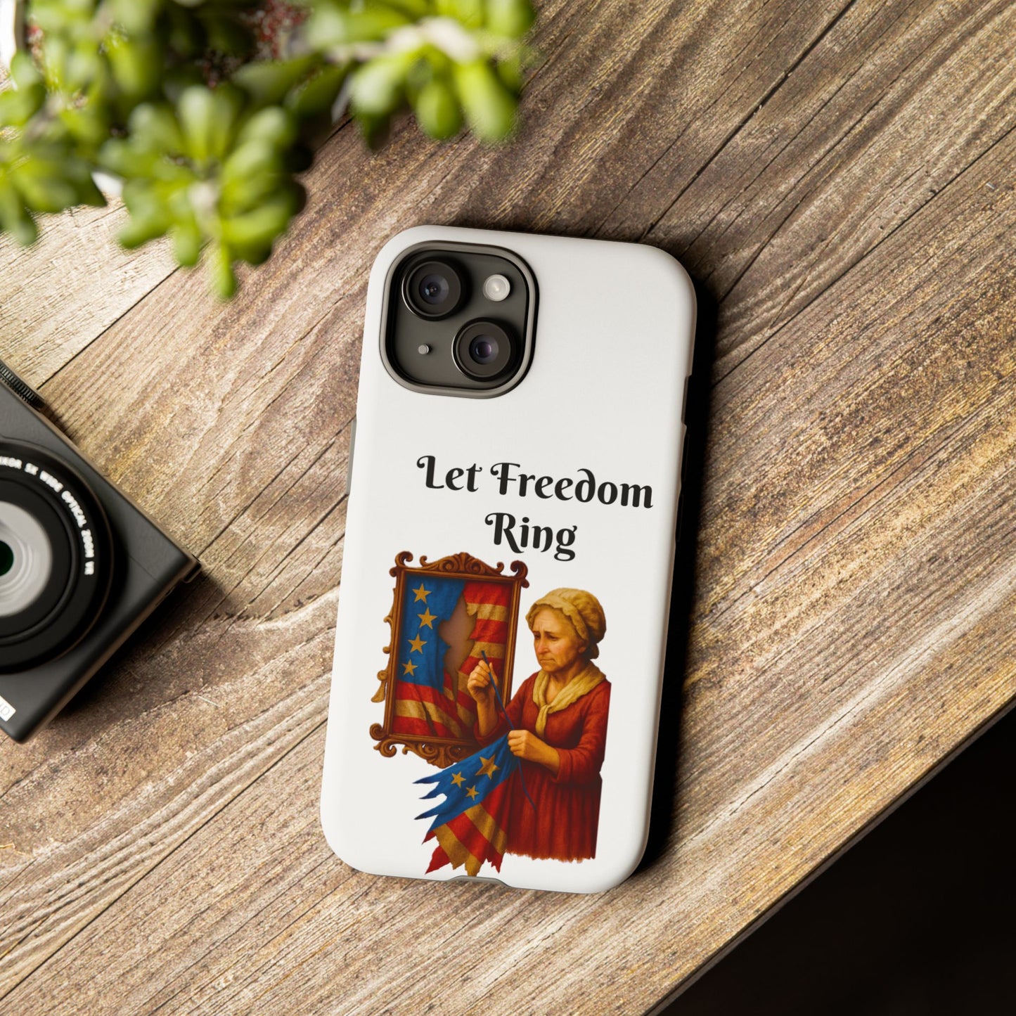 Patriotic Phone Case, Let Freedom Ring, American Pride Accessories, Gift for Veterans, 4th of July Decoration, Flag Lover's Case