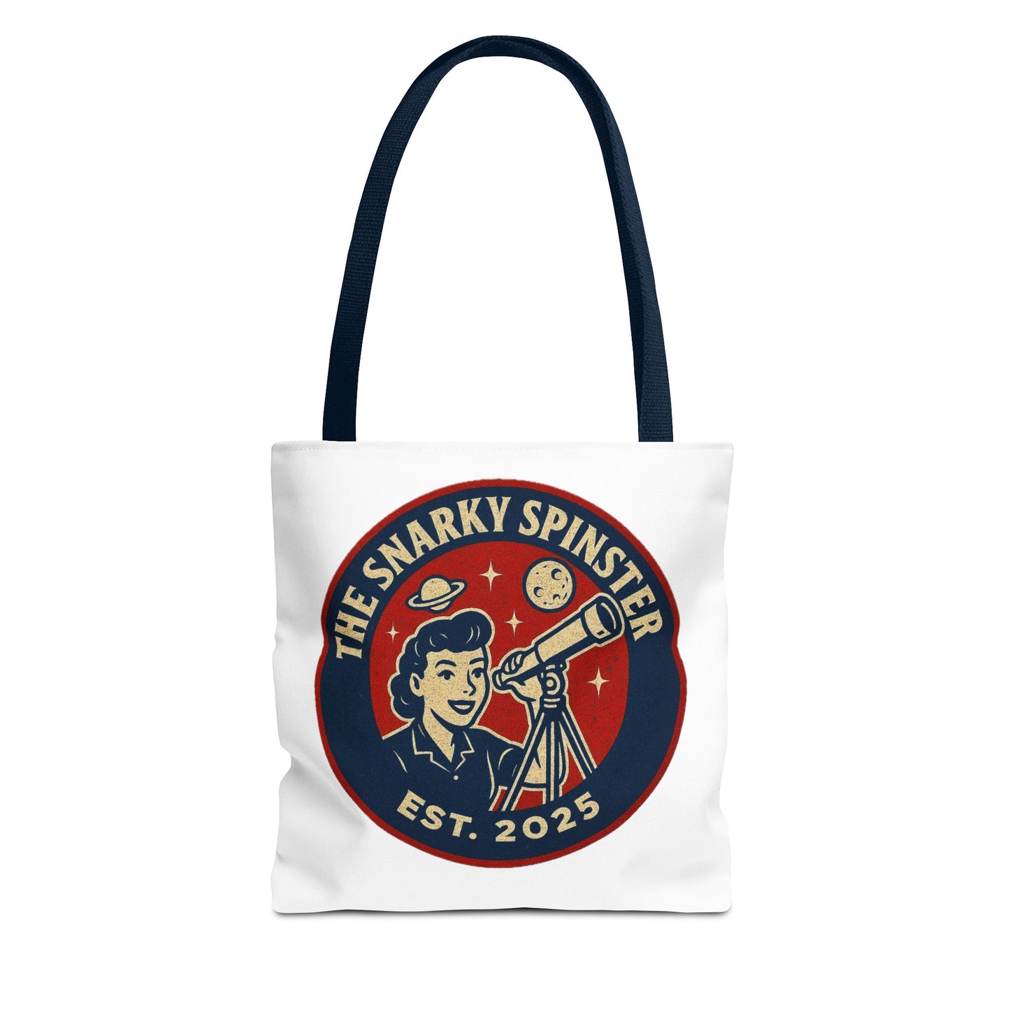 Copy of Patriotic Snarky Spinster Tote Bag - Fun Grocery Bag, Gift for Feminists, Retro Style, Sustainability, Everyday Use
