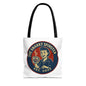 Coffee Crazed Snarky Spinster Tote Bag - Fun Grocery Bag, Gift for Feminists, Retro Style, Sustainability, Everyday Use