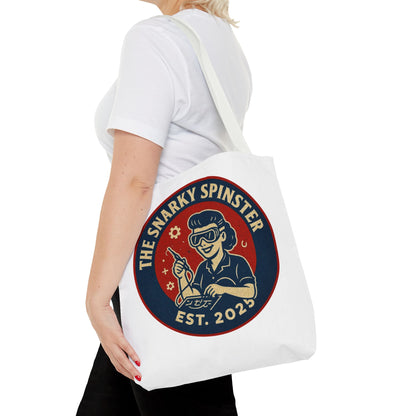 Tech Queen Snarky Spinster Tote Bag - Fun Grocery Bag, Gift for Feminists, Retro Style, Sustainability, Everyday Use