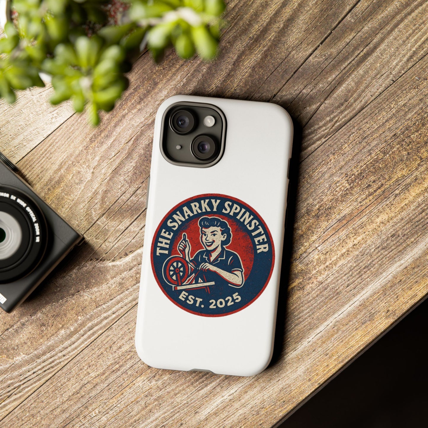 Snarky Spinster Phone Case, Quirky Phone Holder, Funny Smartphone Cover, Gift for Crafters, Humor Accessories, Custom Tech Case