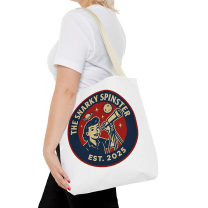 Copy of Patriotic Snarky Spinster Tote Bag - Fun Grocery Bag, Gift for Feminists, Retro Style, Sustainability, Everyday Use