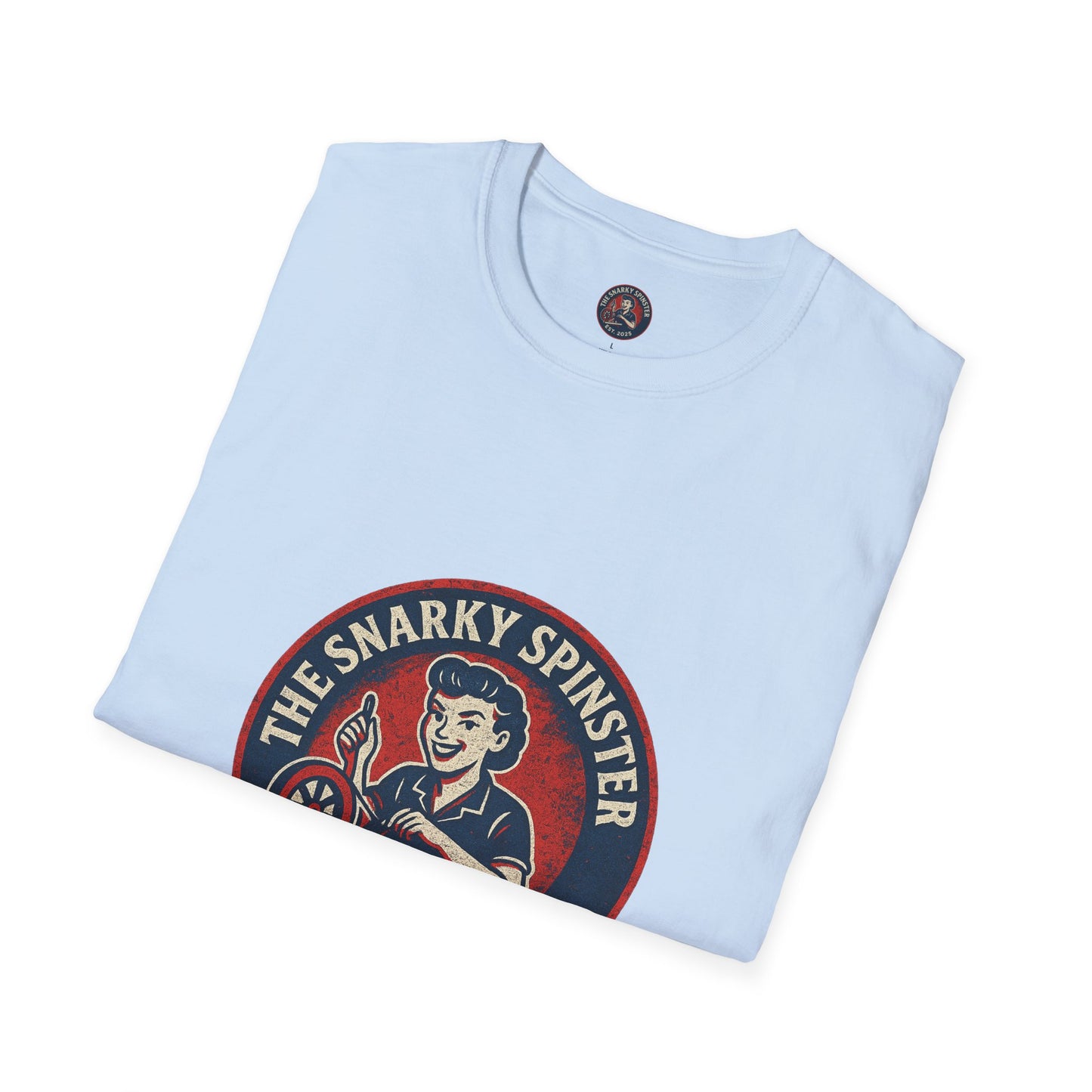 Unisex Softstyle T-Shirt - Snarky Spinster Logo, Inspirational Tee, Gift for Activists, Comfortable Everyday Wear, Perfect for Celebrations