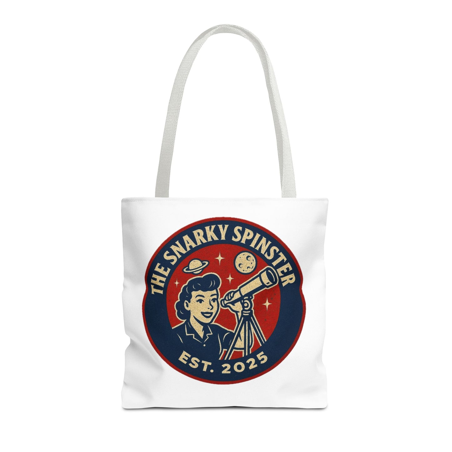 Copy of Patriotic Snarky Spinster Tote Bag - Fun Grocery Bag, Gift for Feminists, Retro Style, Sustainability, Everyday Use
