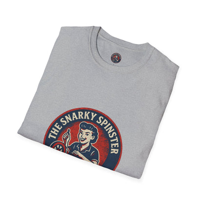 Unisex Softstyle T-Shirt - Snarky Spinster Logo, Inspirational Tee, Gift for Activists, Comfortable Everyday Wear, Perfect for Celebrations