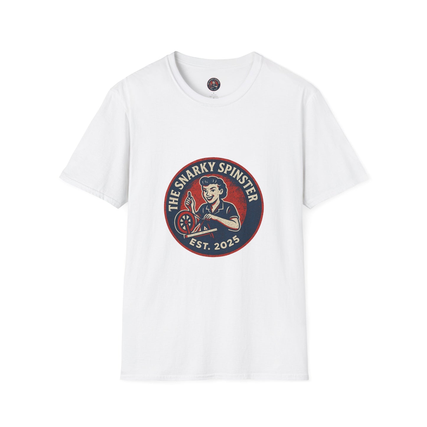 Unisex Softstyle T-Shirt - Snarky Spinster Logo, Inspirational Tee, Gift for Activists, Comfortable Everyday Wear, Perfect for Celebrations