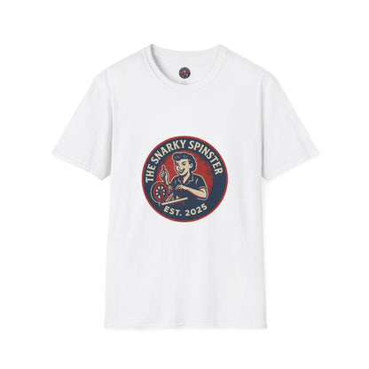 Unisex Softstyle T-Shirt - Snarky Spinster Logo, Inspirational Tee, Gift for Activists, Comfortable Everyday Wear, Perfect for Celebrations