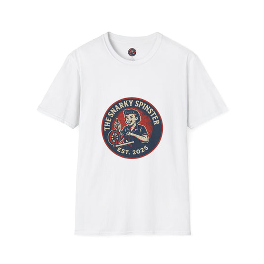 Unisex Softstyle T-Shirt - Snarky Spinster Logo, Inspirational Tee, Gift for Activists, Comfortable Everyday Wear, Perfect for Celebrations
