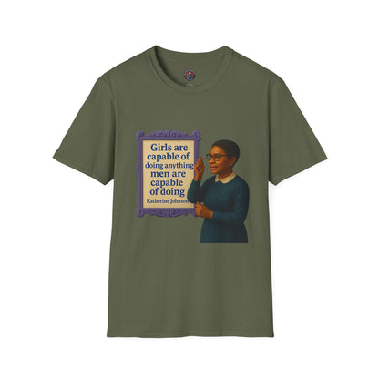 Unisex Softstyle T-Shirt - Katherine Johnson, Inspirational Tee, Gift for Activists, Comfortable Everyday Wear, Perfect for Celebrations