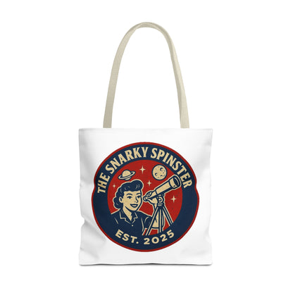 Copy of Patriotic Snarky Spinster Tote Bag - Fun Grocery Bag, Gift for Feminists, Retro Style, Sustainability, Everyday Use