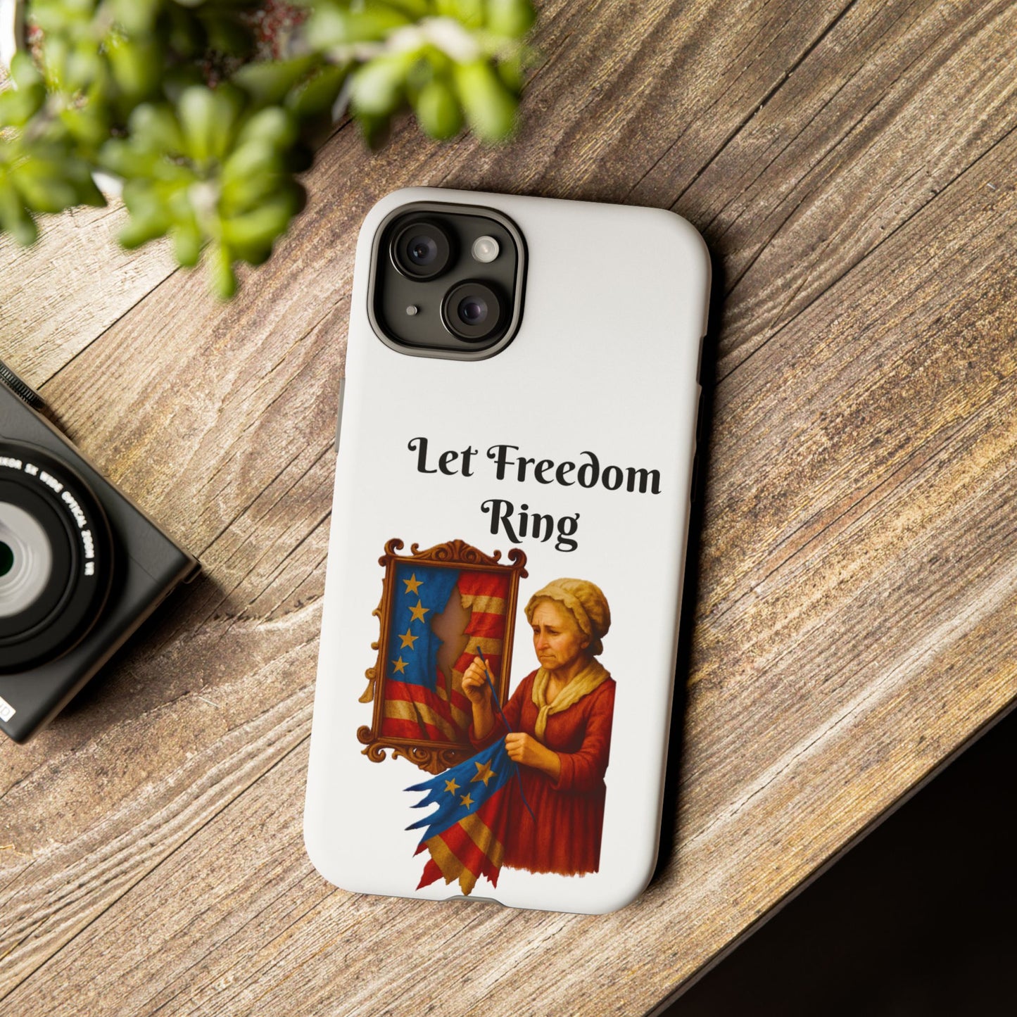 Patriotic Phone Case, Let Freedom Ring, American Pride Accessories, Gift for Veterans, 4th of July Decoration, Flag Lover's Case