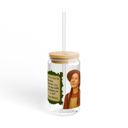 Anne Shirley Vintage Sipper Glass, 16oz Mason Jar, Retro Drinkware, Happy Hour Gift, Eco-friendly Beverage Container, Party Favor