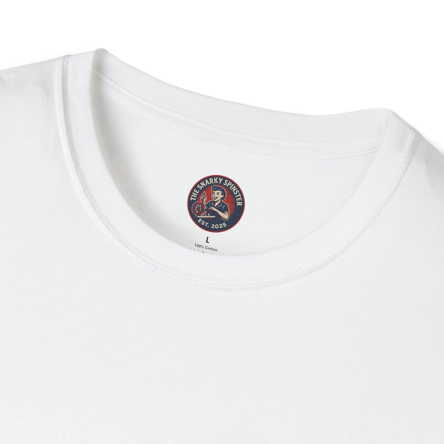Unisex Softstyle T-Shirt - Snarky Spinster Logo, Inspirational Tee, Gift for Activists, Comfortable Everyday Wear, Perfect for Celebrations