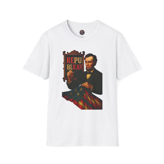 Unisex Softstyle T-Shirt - Lincoln, Inspirational Tee, Gift for Activists, Comfortable Everyday Wear, Perfect for Celebrations