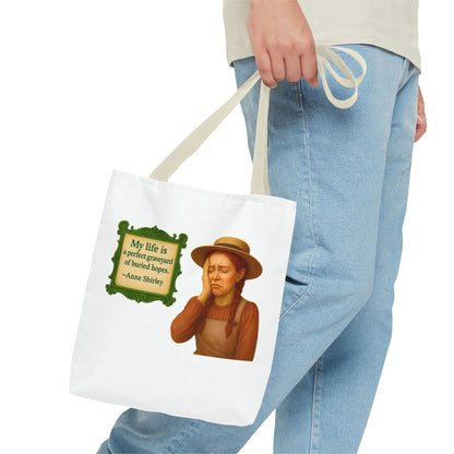 Anne Shirley Tote Bag - The Snarky Spinster, Book Lover Gift, Funny Library Bag, Reading Accessory, Literary Pun Design, Gifts for Readers