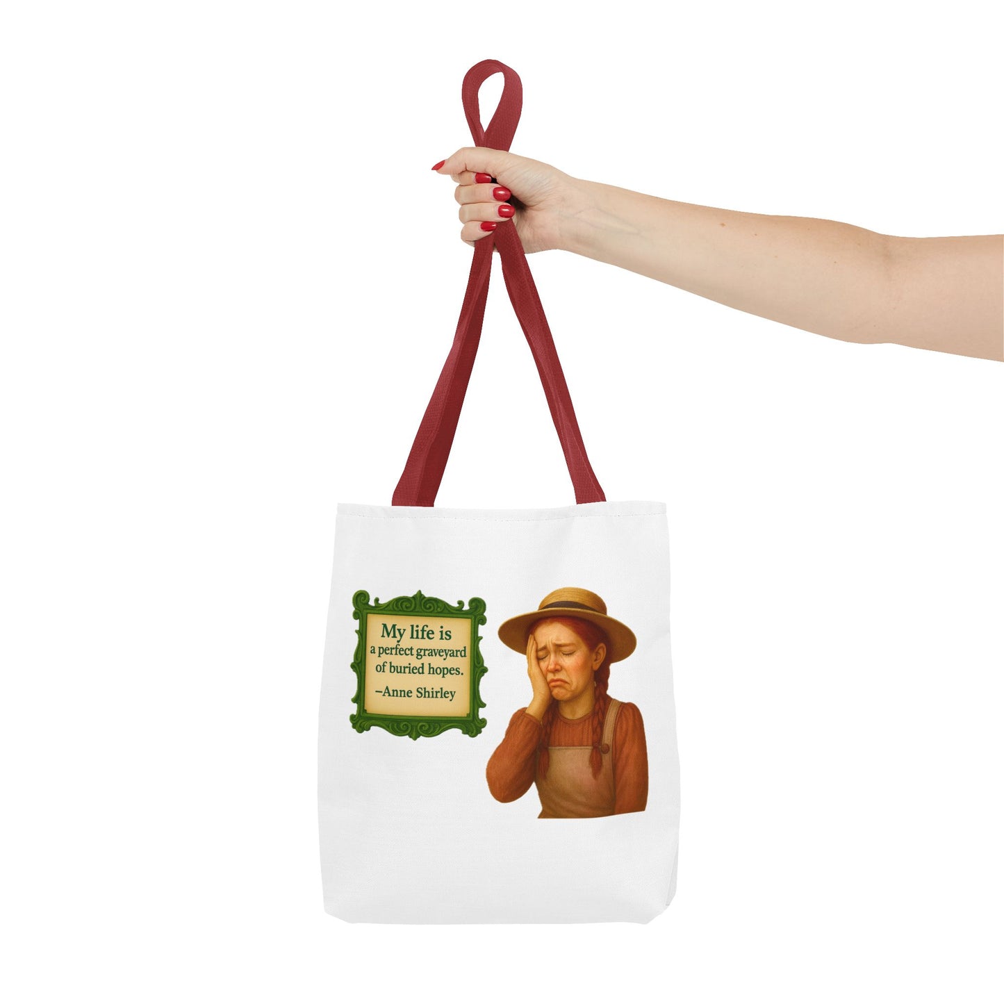 Anne Shirley Tote Bag - The Snarky Spinster, Book Lover Gift, Funny Library Bag, Reading Accessory, Literary Pun Design, Gifts for Readers