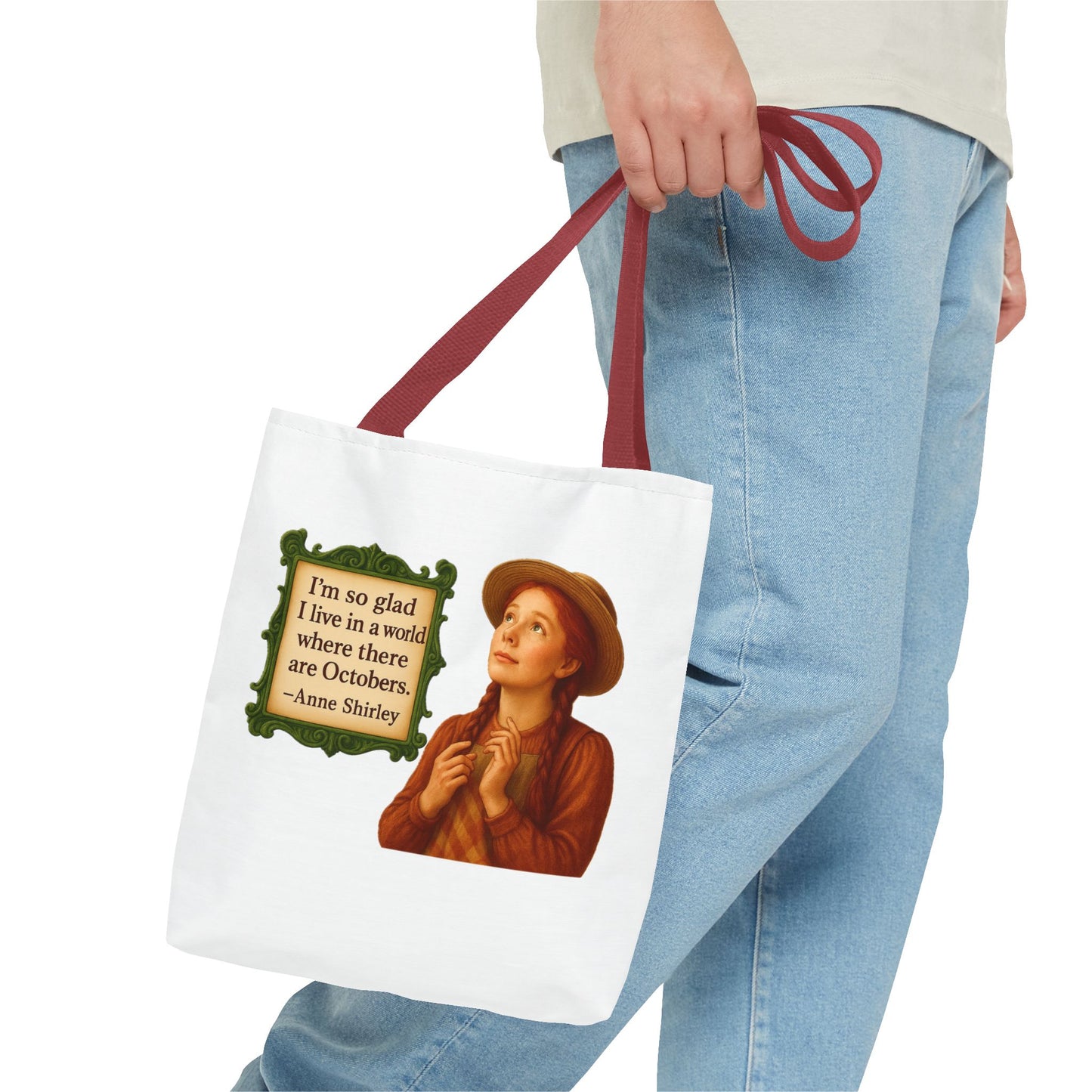 Anne Shirley Tote Bag - The Snarky Spinster, Book Lover Gift, Funny Library Bag, Reading Accessory, Literary Pun Design, Gifts for Readers