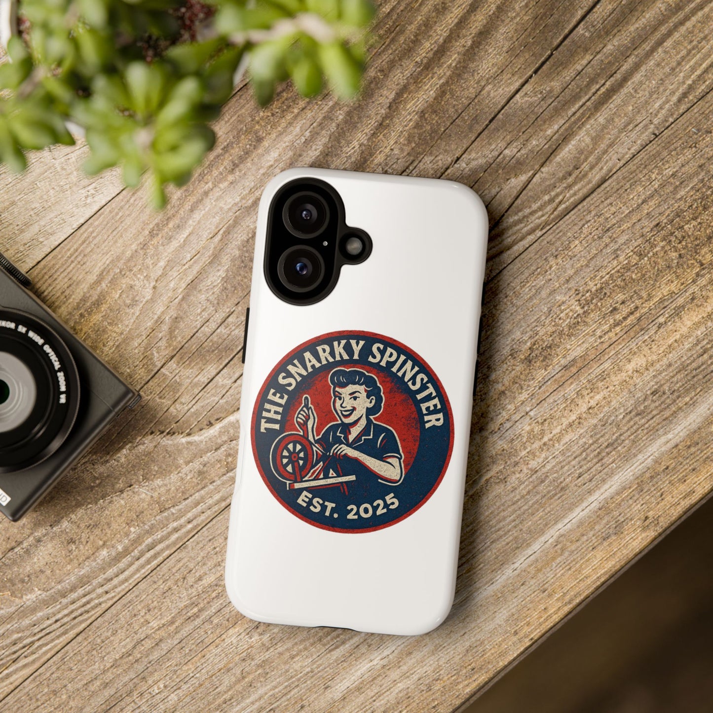 Snarky Spinster Phone Case, Quirky Phone Holder, Funny Smartphone Cover, Gift for Crafters, Humor Accessories, Custom Tech Case