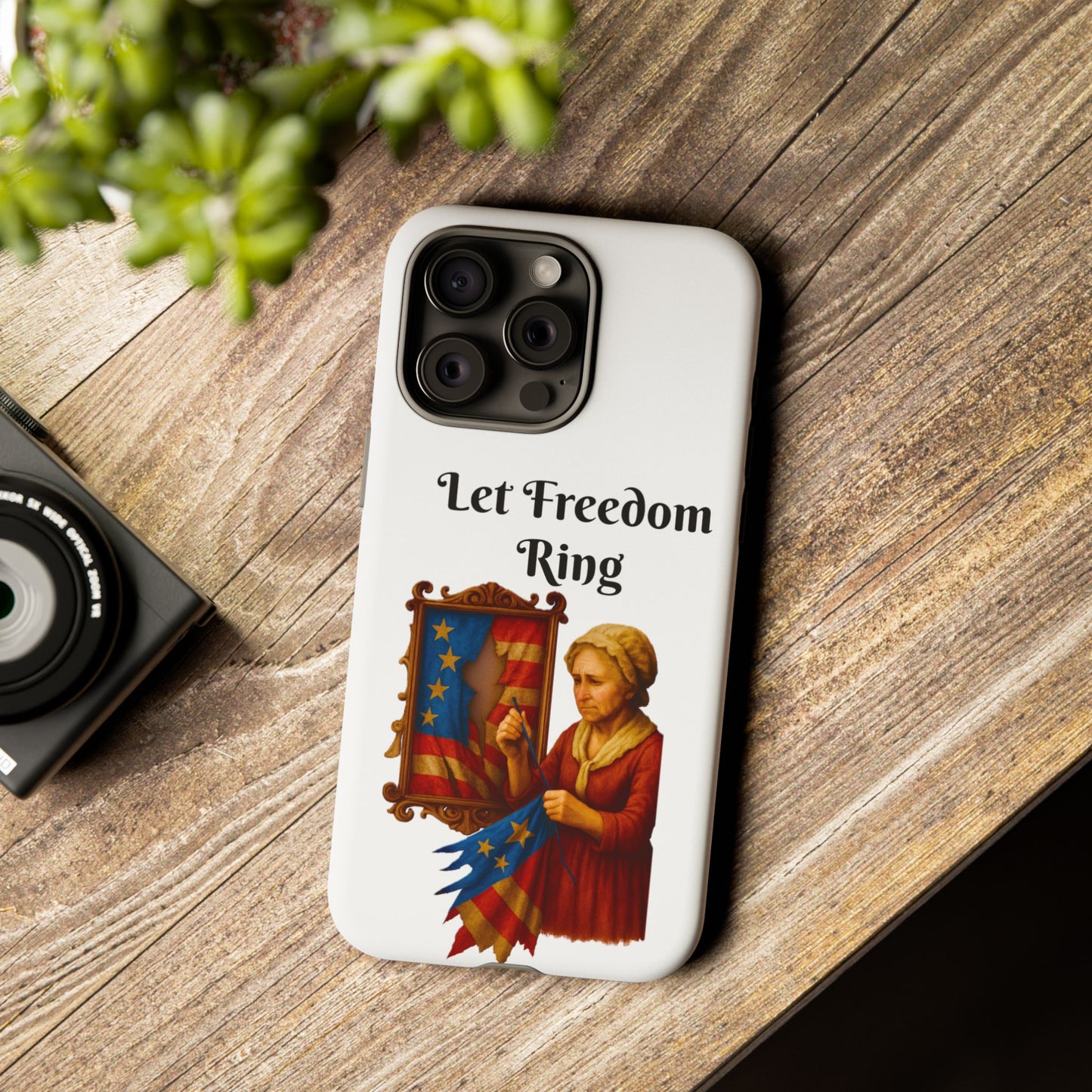 Patriotic Phone Case, Let Freedom Ring, American Pride Accessories, Gift for Veterans, 4th of July Decoration, Flag Lover's Case