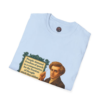 Philosophical Kierkegaard Quote Unisex Softstyle T-Shirt, Søren Kierkegaard Tee, Existentialist Clothing, Inspirational Graphic Top,
