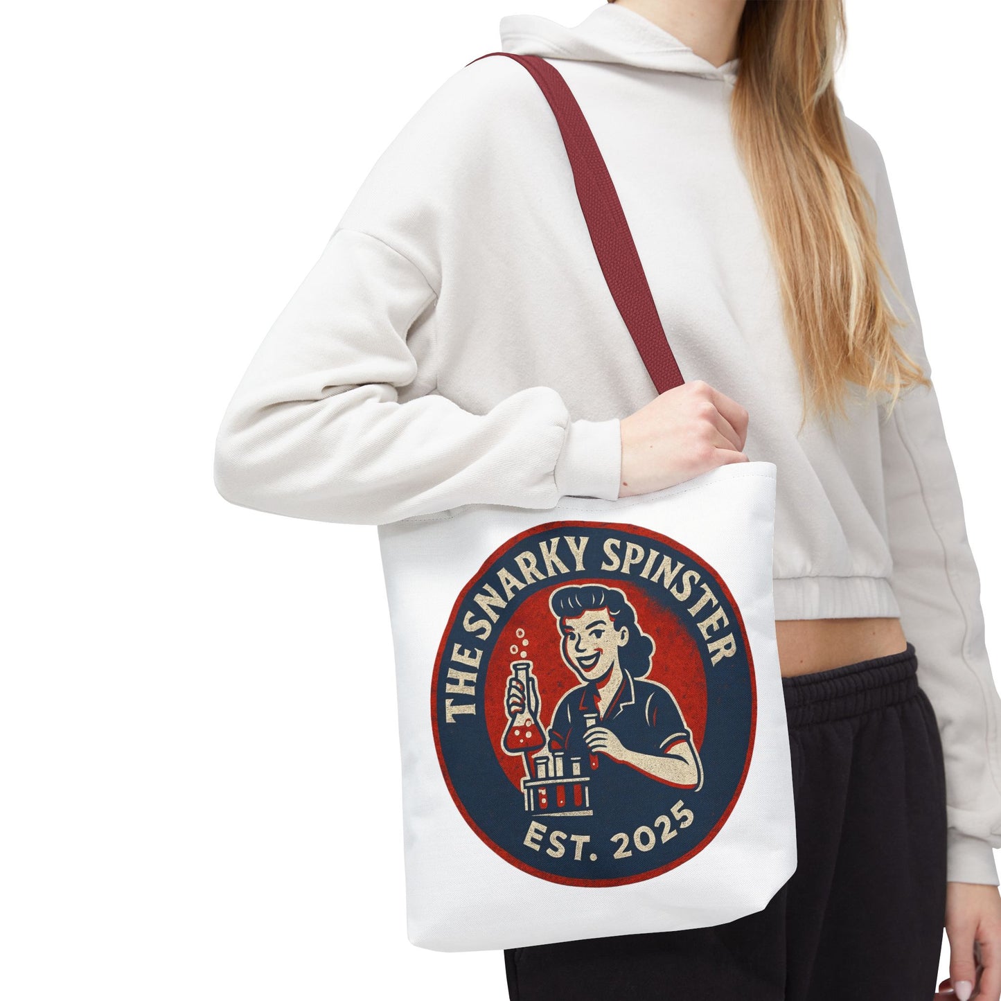 STEM Tote Bag - The Snarky Spinstee, Book Lover Gift, Funny Library Bag, Reading Accessory, Literary Pun Design, Gifts for Readers