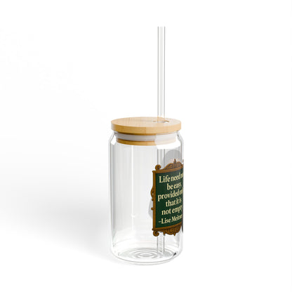 Lise Meitner Vintage Sipper Glass, 16oz Mason Jar, Retro Drinkware, Happy Hour Gift, Eco-friendly Beverage Container, Party Favor