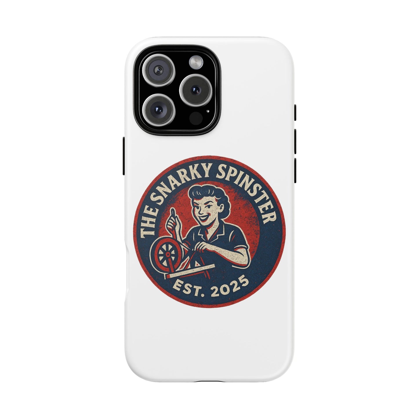 Snarky Spinster Phone Case, Quirky Phone Holder, Funny Smartphone Cover, Gift for Crafters, Humor Accessories, Custom Tech Case