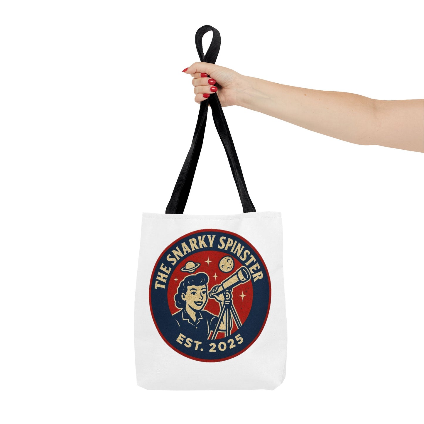 Copy of Patriotic Snarky Spinster Tote Bag - Fun Grocery Bag, Gift for Feminists, Retro Style, Sustainability, Everyday Use