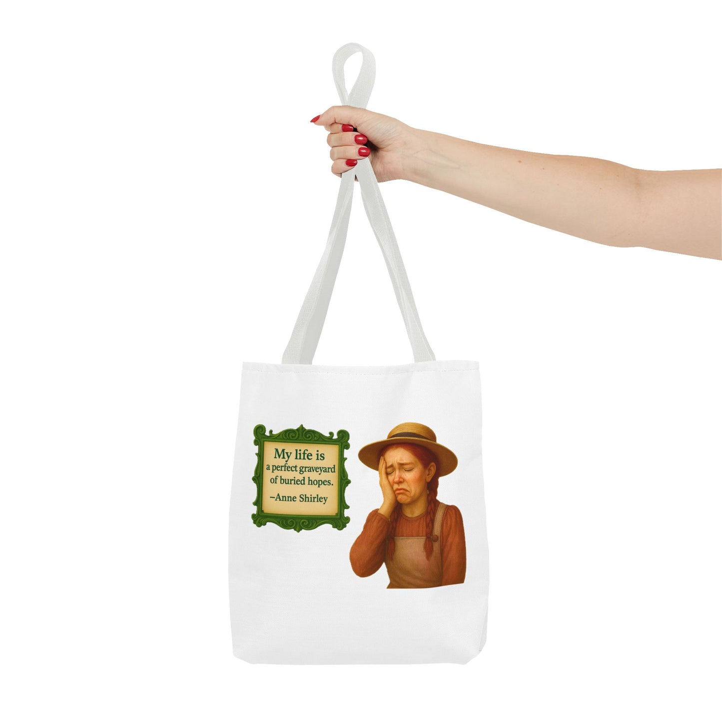 Anne Shirley Tote Bag - The Snarky Spinster, Book Lover Gift, Funny Library Bag, Reading Accessory, Literary Pun Design, Gifts for Readers