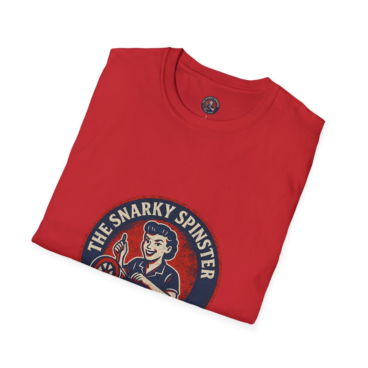 Unisex Softstyle T-Shirt - Snarky Spinster Logo, Inspirational Tee, Gift for Activists, Comfortable Everyday Wear, Perfect for Celebrations