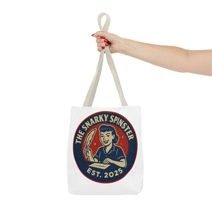 Lit Snarky Spinster Tote Bag - Fun Grocery Bag, Gift for Feminists, Retro Style, Sustainability, Everyday Use